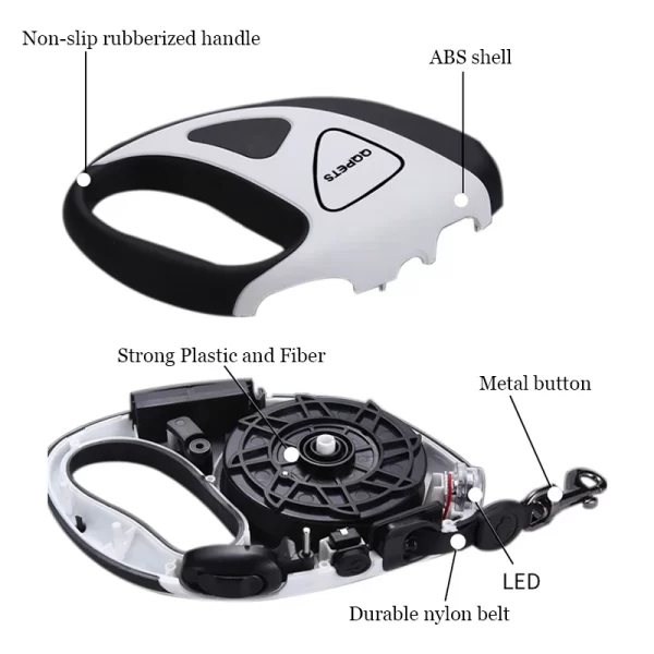 5M Long LED Big Dog Leash Automatic Retratable Pet Leashes for Small Medium Large Dogs Alaska Doberman mascotas Dog Accessories - Image 5
