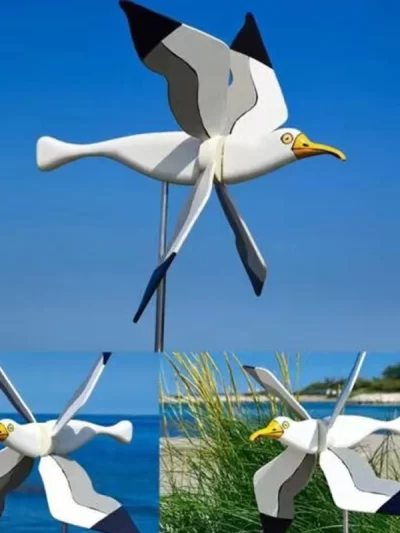 Personalized Courtyard Decor Gift Accessories New Seagull Windmill Garden Outdoor Bird Holiday Decorative Wind Spinners