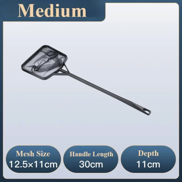 Portable Fish Net Long Handle Square Aquarium Accessories Aquarium Net Fishing Net Spoon Net High Quality Fish Tank Net 3 Sizes - Image 8