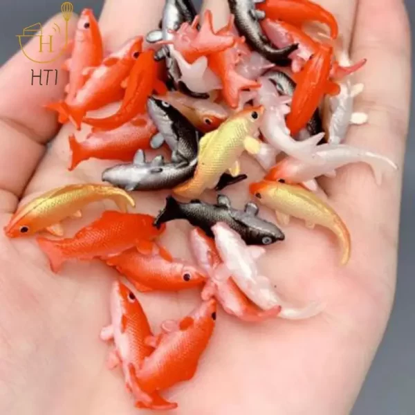 5pcs Quality Doll House Toy Fishing Rod Mini Fishing Net Goldfish Tank Koi Miniature Goldfish Round Square Tank Doll Accessories - Image 3
