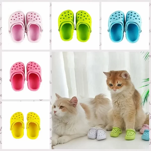 1 Pair Dog Accessories Non-slip Pet Sandals Comfortable Soft-soled Dog Hole Shoe EVA Wear-resistant Dog Rain Boots for Cats