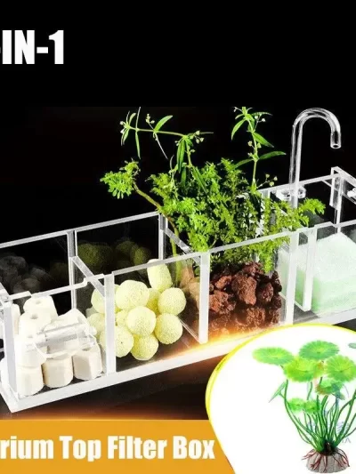 Fish Tank External Filter Box Acrylic Filters 3 In 1 Dry and Wet Separation Small Silent External Suspend Aquariums Drip Box