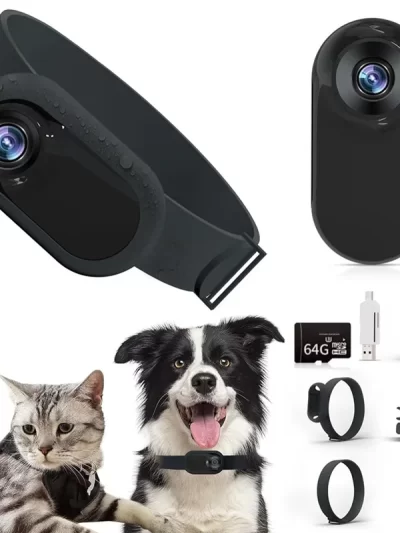 AA60-HD 1080P Dog Tracker Collar No Wifi Needed Cat Camera Collar Camera With Video Records Cat Dog Gift