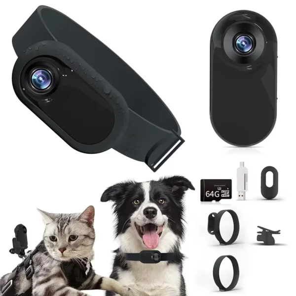 AA60-HD 1080P Dog Tracker Collar No Wifi Needed Cat Camera Collar Camera With Video Records Cat Dog Gift