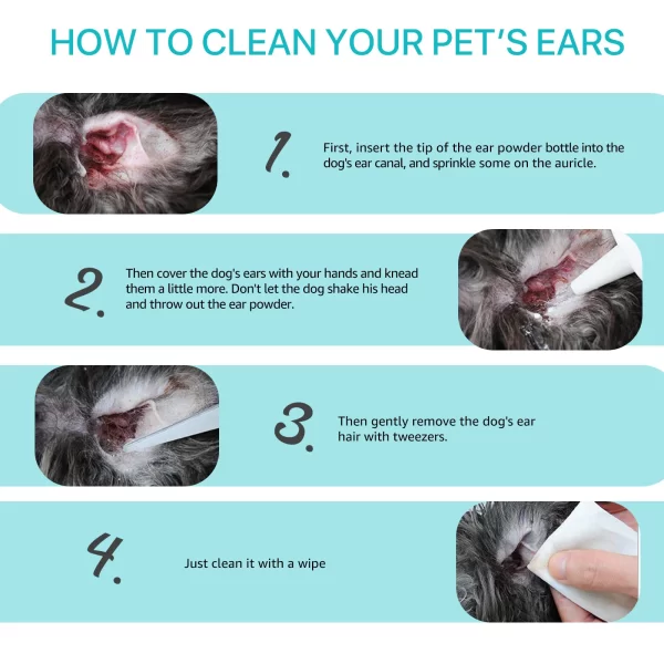 Pet Ear Powder Painless Ear Hair Removal Powder for Dogs and Pets Ear Cleaning Tool Ear Washing Powder for Removing Ear Hair 30g - Image 4