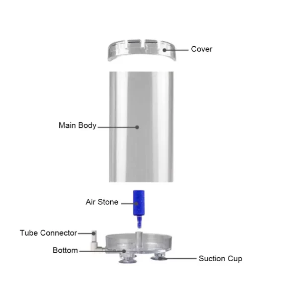 Transparent New Aquarium Filter Fish Tank Fluidized Moving Bed Filter Bubble Bio Filter Media With Air Stone And Sponge Filter - Image 5
