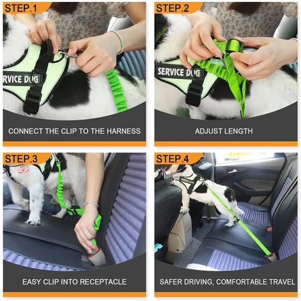 Pet supplies, car seat belts, dog leashes, retractable cushioning, elastic reflective safety ropes, dog leashes - Image 6