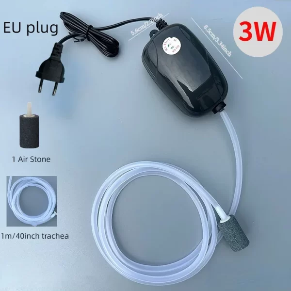 Aquarium Air Pump Fish Tank Mini Compressor Single Double Outlet with Check Valve Tube Aquatic Accessories 220V 3W 5W - Image 7