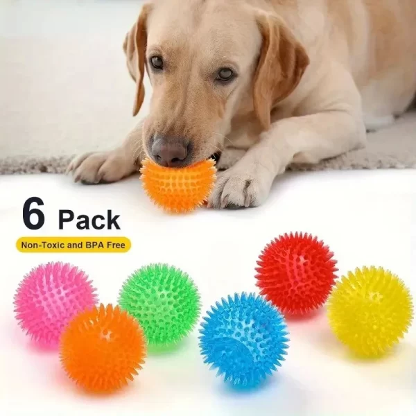 6pcs Ultimate pet Dog Toy Set Interactive Squeaky Balls for Dental Hygiene Training Safe BPA Free Ideal for Small Medium Puppy
