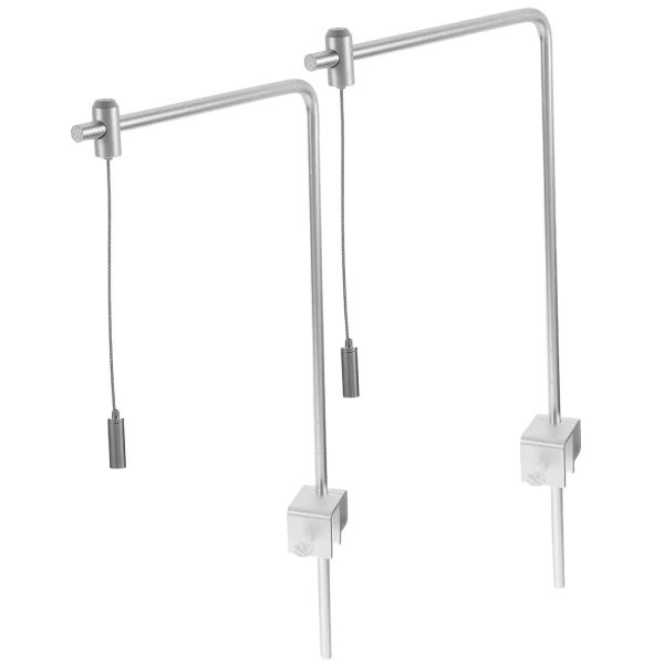 2 Pcs Aquarium Stand Riser Mount Fish Tank Lamp Holder Light Bar Aluminum Alloy for Rimless Tanks Silver