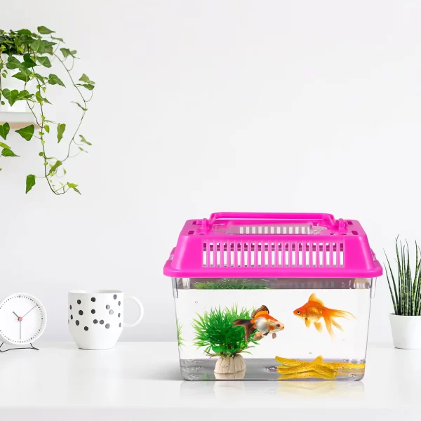 4 Pcs Mini Portable Fish Tank Small Turtle Accessories for Transparent Tortoise Holder Plastic Breeding with Cover Child - Image 2