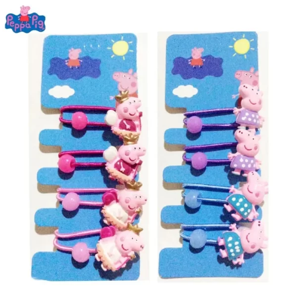 Peppa Pig Hairpins Hair Rope Children Kawaii Peppa Pig George Hairpins Hair Rope Bb Clip Girls Peppa Pig Accessories Students - Image 3
