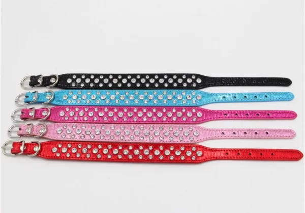 Pet collars for small dogs, pet collars, rhinestone PU collars for cats and dogs, adjustable to prevent pets from being lost - Image 28