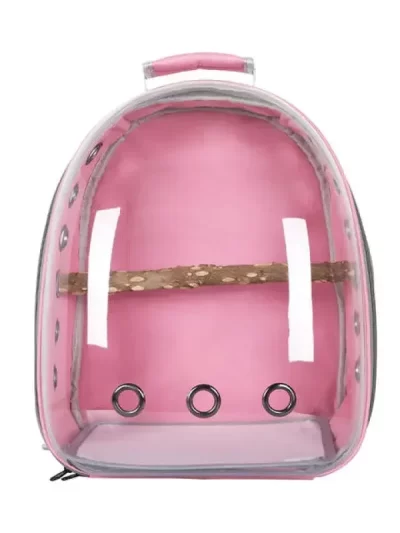 Adjustable Bird Carrier Backpack Travel Parrot Bag Cage Portable Breathable Birdcage with Wooden Stick Stand Outdoor Pet Bag