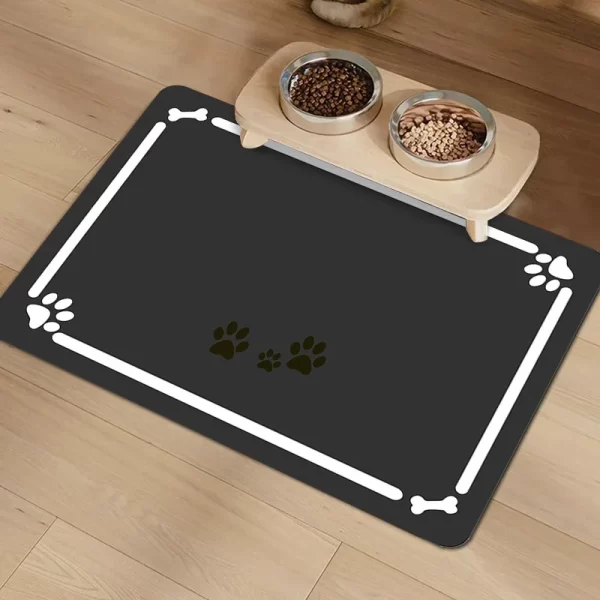 VIKAMA Dog Food Mats Diatomaceous Earth Dining Mat Soft Non-Slip Stain-Resistant Dog And Cat Food Bowl Mat Home Decoration - Image 4