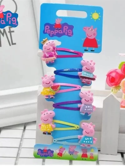 Peppa Pig Hairpins Hair Rope Children Kawaii Peppa Pig George Hairpins Hair Rope Bb Clip Girls Peppa Pig Accessories Students