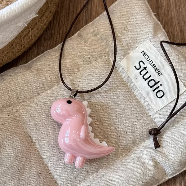 Sweet Cute Elephant Dinosaur Pendant Necklace for Women Men Fashion Long Rope Chain Necklace Vintage Y2K Jewelry Accessories - Image 9