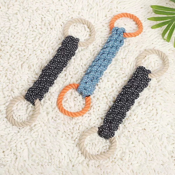1PC Handwoven Pet Dog Toy for Teeth Cleaning And Chew Fun Random Color Natural Bite Rope Dog Plaything - Image 10