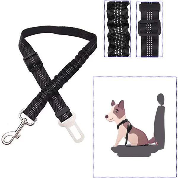 Pet supplies, car seat belts, dog leashes, retractable cushioning, elastic reflective safety ropes, dog leashes - Image 3