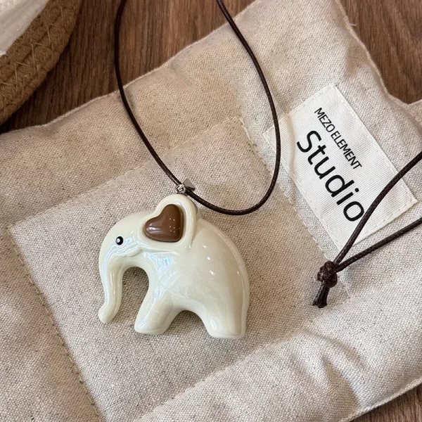 Sweet Cute Elephant Dinosaur Pendant Necklace for Women Men Fashion Long Rope Chain Necklace Vintage Y2K Jewelry Accessories - Image 8