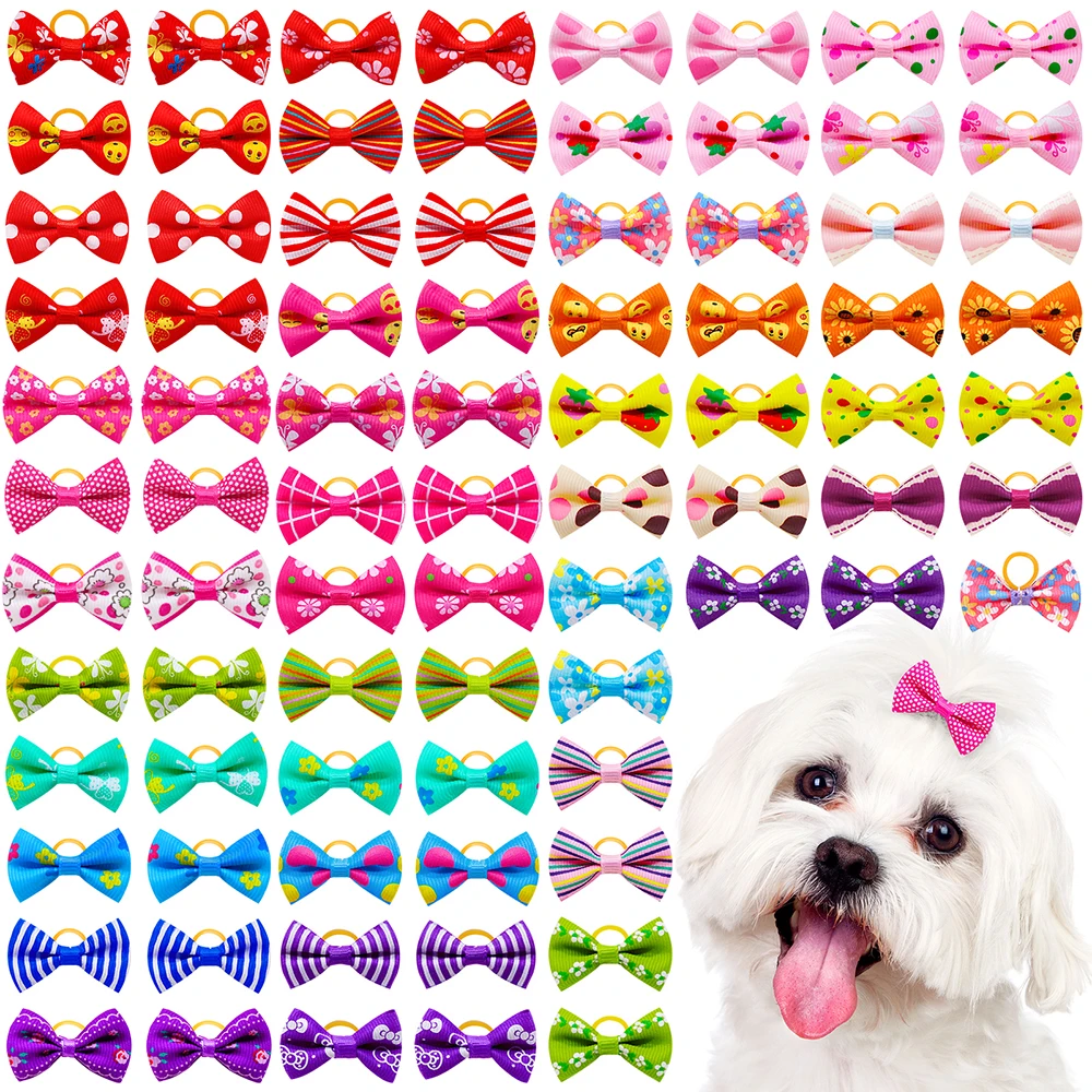 10/20pcs Pet Accessories Dog Hair Bows Cat Dog Hair Bows Mix Colours Small Dog Hair Rubber Bands Dog Grooming Accessories - Image 2