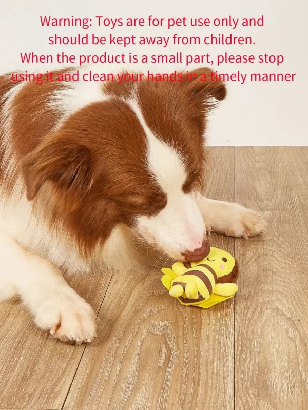 Small bee plush toy for dogs and cats to interact and play  teeth cleaning pet supplies - Image 3