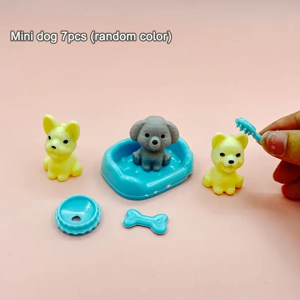 Dollhouse Item Kawaii Mini Dog Doll Accessories Puppy Cat Set Plastic Mini Items Toys for Children 3+ Funny Educational Toy - Image 6