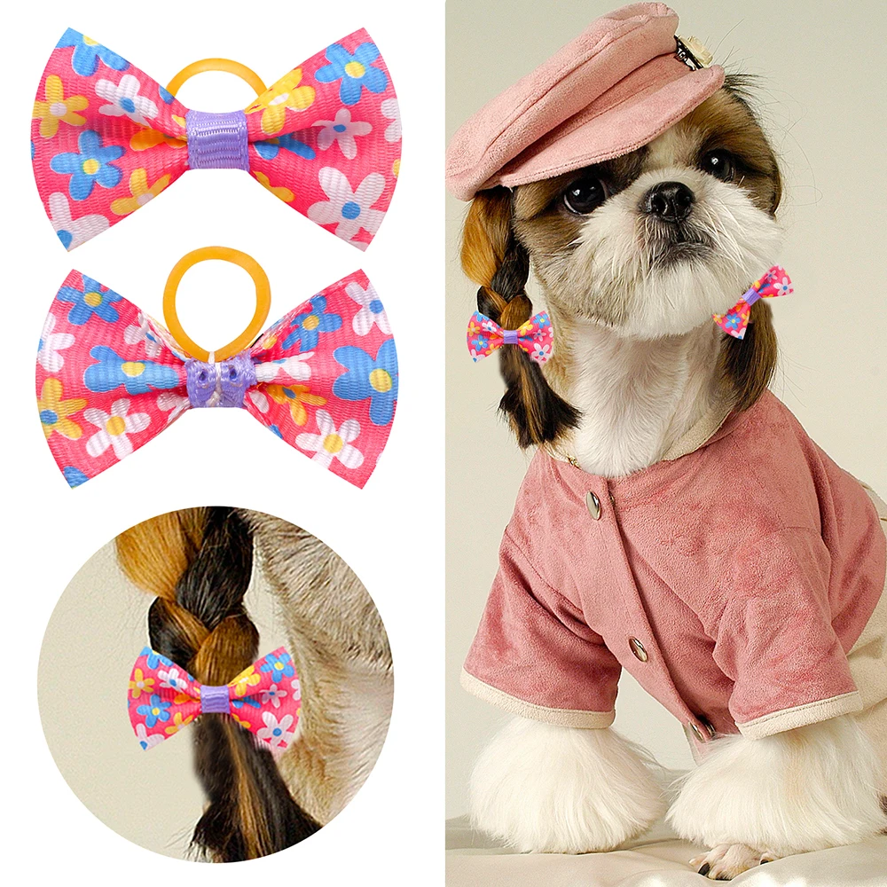 10/20pcs Pet Accessories Dog Hair Bows Cat Dog Hair Bows Mix Colours Small Dog Hair Rubber Bands Dog Grooming Accessories - Image 6