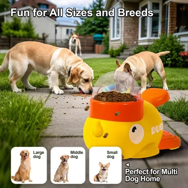 Interactive Pet Feeder Food Cartoon Duck Design Food Dispenser Automatic Pet Feeder Toys for Dog and Cat Training - Image 13