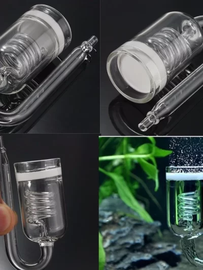 Glass CO2 Diffusers Aquarium Fish Tanks CO2 Diffusers Glass Cup Carbon Dioxide Reactor Ceramic Disces Accessories For Fish Tanks