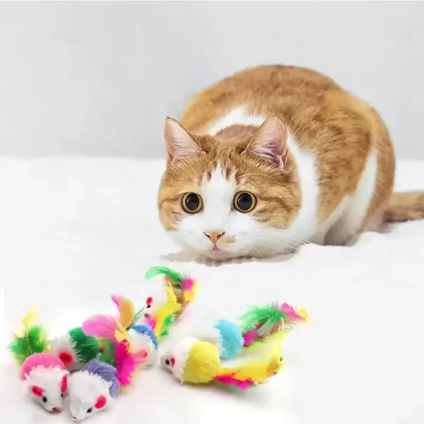 Rattle Cat Mouse Toys Also Prefilled Catnip Faux Fur Cat Mice Toys Interactive Cat Game Catnip Toys for Indoor Cats Play Fetch - Image 10