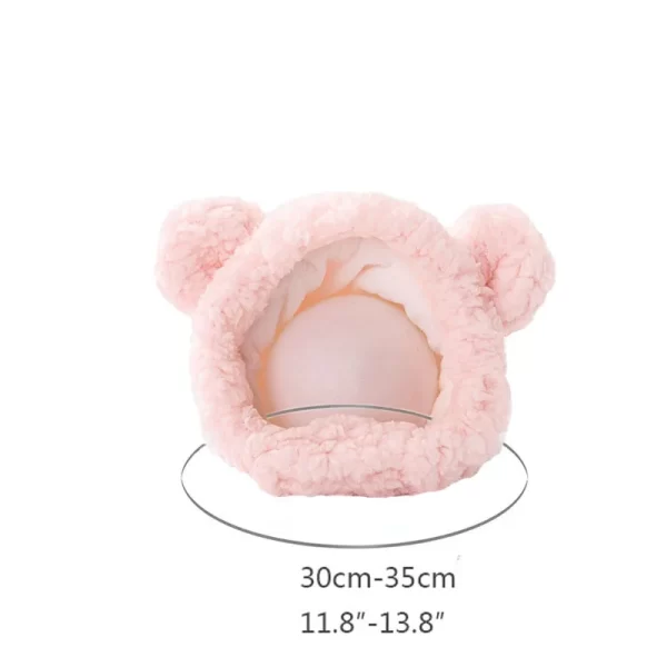 Cute Bear Rabbit Hooded Pet Cat Dog Accessories Cosplay Cat Hat Winter Lovely New Year Puppy Headgear Soft Velvet Pets Supplies - Image 8