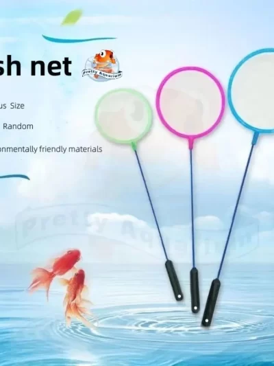 Portable Plastic Tiny Fish Tank Net Random Color Food Residue Debris Aquarium Shrimp Net Soft Skimming Net Small Ponds
