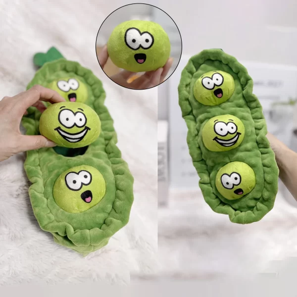 Pet Dog Snack Hiding Toys Relieve Boredom Interactive Doll  Pea Pods Sets Throwing Chasing Plush Toy Slow Food Smelling Pet Ball - Image 8