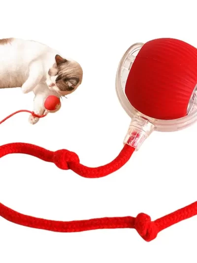 Interactive Dog Toys Rechargeable Pet Interactive Toys Electric Cats Ball Automatic Rolling Fake Tail Ball Dog Cats Toy