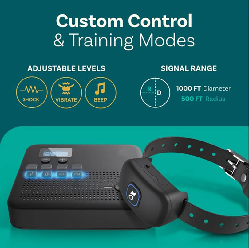 2 IN 1 Wireless Electronic Dog Fence System & Remote Training Collar Beep Shock Vibration and Pet Containment For All Puppy Size - Image 2