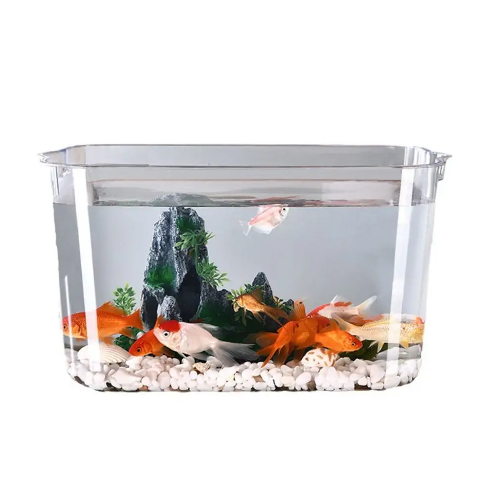Transparent Explosion-proof Plastic Fish Tank Fall Prevention Water Plant Tank Mobile Small Fish Tank PET - Image 7