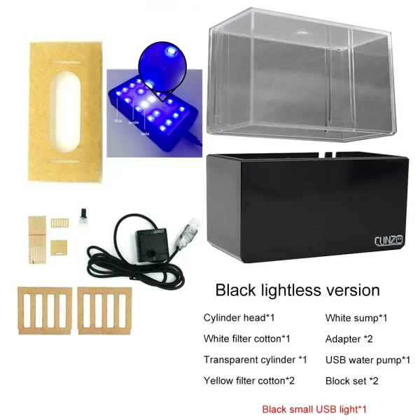 1.5L Mini Betta Fish Tank Aquarium Desktop Decorations Marine Aquaponic Fishes Bowl With Water Fliter USB Air Pump LED Light - Image 8