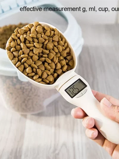 Pet Food Measuring Scoop Electronic Dog Cat Food Measuring Cup Digital Spoon Scale Kitchen Food Scale with LED Display