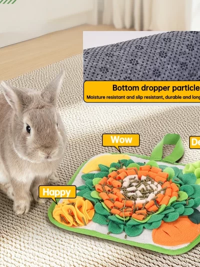 Pet Sniffing Mat Rabbit Feeding Mat Hamster Sniffing Training Toy Foraging Blanket Emotional Relief Slow Eating Pad