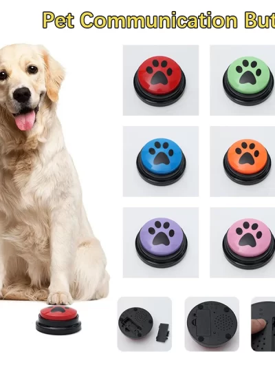 Pet Communication Button Dog Sound Box Training Talking Toys Long Lasting Battery Life Recording Speaker Squeeze Give Voice