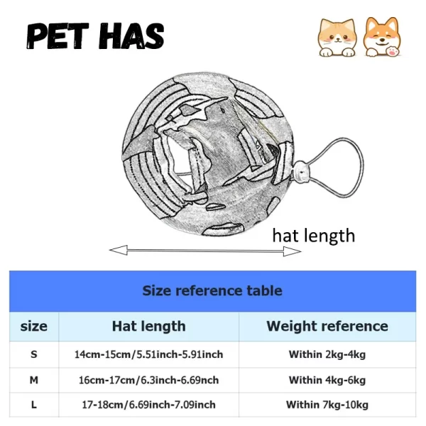 Pet Hat Cat Bucket Hat Dog Sun Hat Pet Accessories Suitable for Small and Medium Dogs and Cats - Image 6