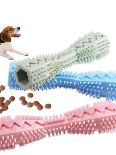 Popular products for pet cats and dogs chew toys pet teeth grinding stick hexagonal barbell dog teeth grinding stick
