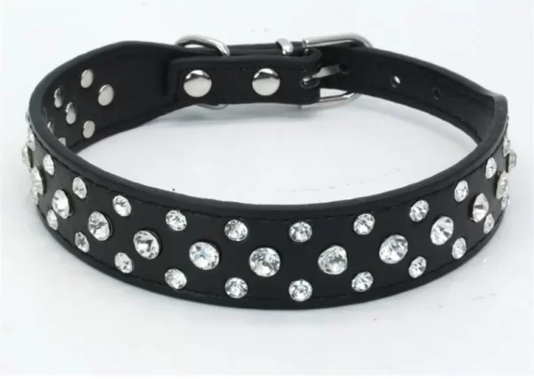 Pet collars for small dogs, pet collars, rhinestone PU collars for cats and dogs, adjustable to prevent pets from being lost - Image 11