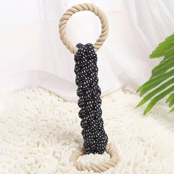 1PC Handwoven Pet Dog Toy for Teeth Cleaning And Chew Fun Random Color Natural Bite Rope Dog Plaything - Image 7