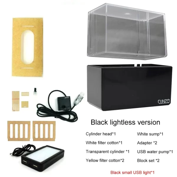 1.5L Mini Betta Fish Tank Aquarium Desktop Decorations Marine Aquaponic Fishes Bowl With Water Fliter USB Air Pump LED Light - Image 11