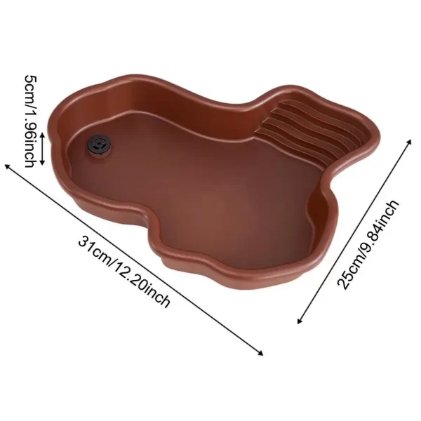 Turtle Feeding Dish Reptile Bathing Pool With Ramp And Basking terrace Aquarium Ornament For Turtle Bearded Dragon Gecko Yard - Image 8