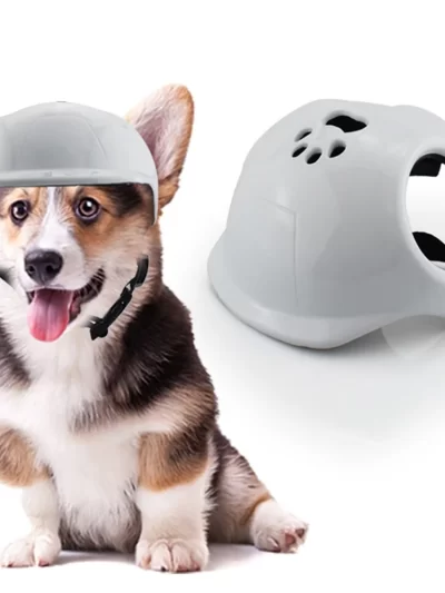 Motorcycle Helmet for Small Dogs Pet Outdoor Supplies Footprint Dog Safety Helmets with Ear Holes Puppy Cycling Accessories