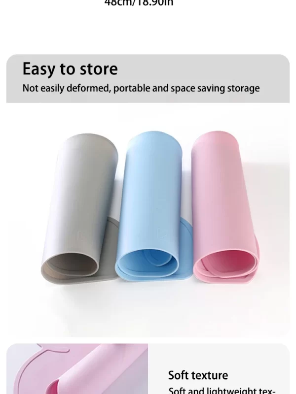 Pet Feeding Mat for Cats and Dogs with Nonspill Nonslip Waterproof Leakage Food Easy to Clean Silicone Placemats - Image 13