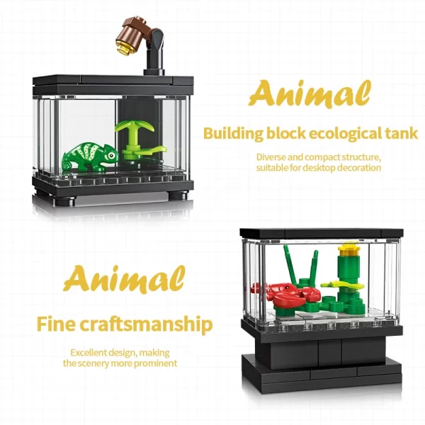 Fish Tank Building Blocks Set Pet Creative Diy Educational Building Blocks Toy Home Furniture City Building Bricks Children Toys - Image 3